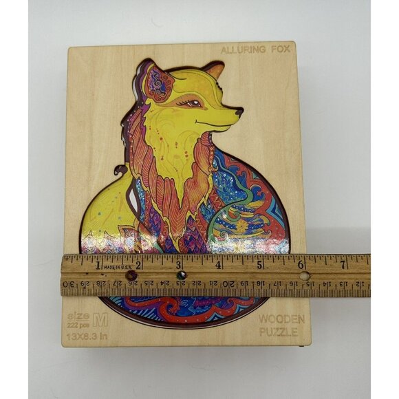 Wooden Jigsaw Puzzle Alluring Fox Rainbow Odd Shapes Complex Pieces READ - Picture 15 of 15